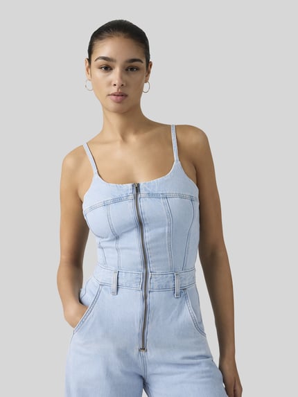 Levi's® Kombinezon bustier z szerokimi nogawkami Jeansowy niebieski 3