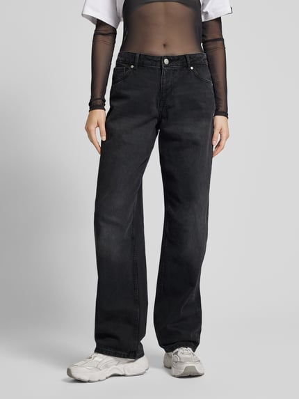 REVIEW Straight Fit Jeans aus reiner Baumwolle Black 4