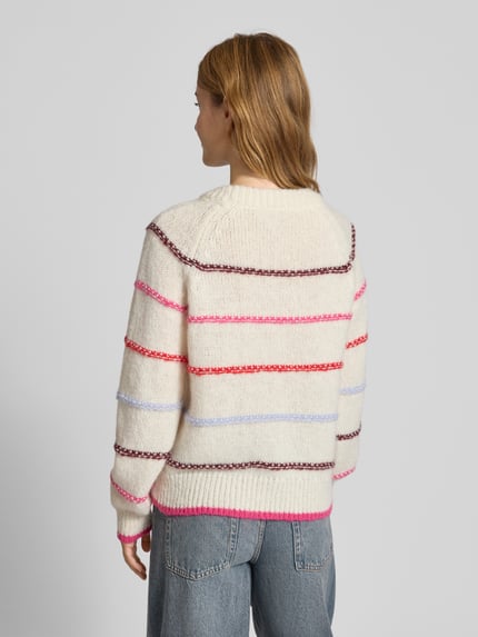 PIECES Regular Fit Strickpullover mit Raglanärmeln Modell 'NELIA' Offwhite 5
