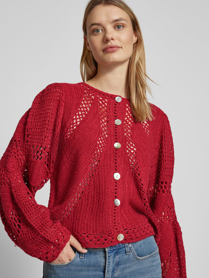 FARM RIO Strickjacke mit Knopfleiste Rostrot 3