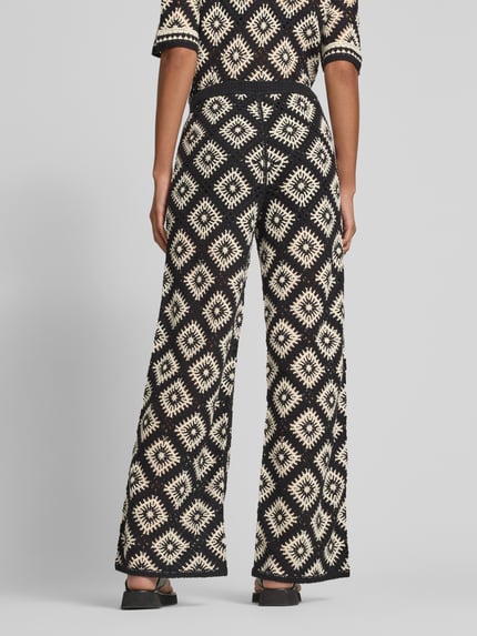 Jake*s Collection Stoffen broek met gehaakt kant en elastische band Zwart - 5