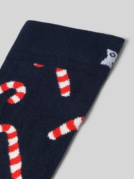 Happy Socks Socken aus elastischem Baumwoll-Mix Modell 'Candy Cane' Dunkelblau 2