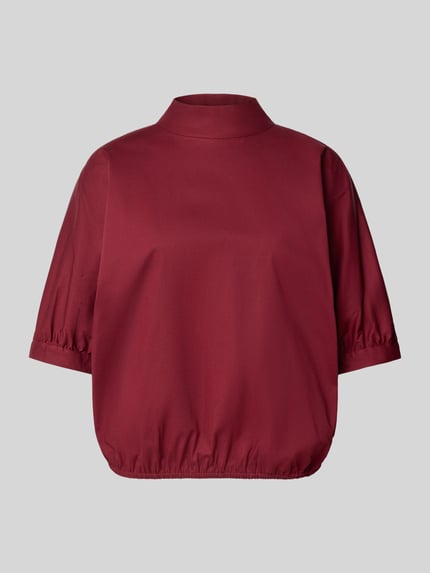 Emily Van den Bergh Regular fit strikblouse met 1/2-mouwen Bordeaux - 2