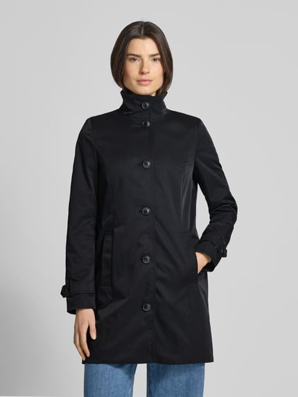 Christian Berg Woman Selection Trenchcoat met opstaande kraag en mouwriem Zwart - 4