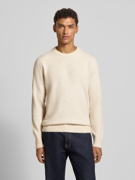 Selected Regular fit gebreide pullover met alpaca-wol aandeel model 'RAI' Offwhite - 4