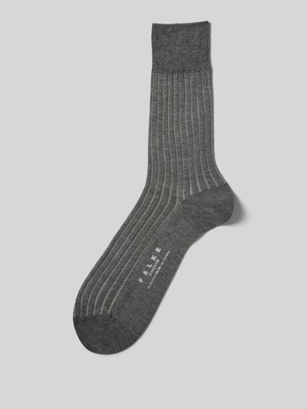 FALKE Socken aus reiner Baumwolle Modell 'Shadow' Hellgrau 1