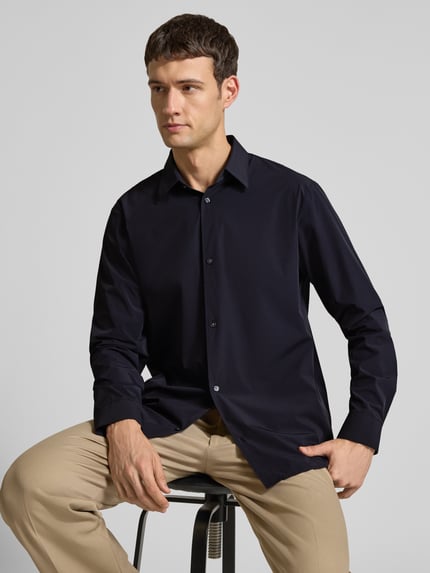 Armani Exchange Regular Fit Freizeithemd mit Kentkragen Marine 3