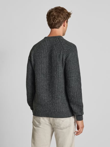 Blend Regular Fit Strickpullover mit Woll-Anteil Modell 'DEXTER' Anthrazit 5