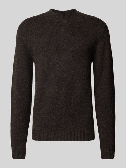 MCNEAL Regular Fit Strickpullover mit gerippten Abschlüssen Schlamm Melange 1