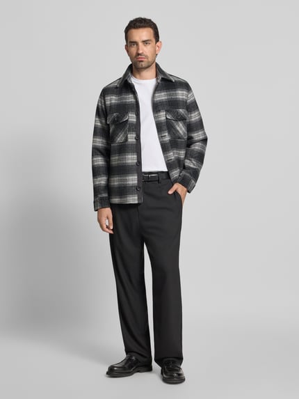 MCNEAL Regular fit overhemdjack met wol Middengrijs - 1