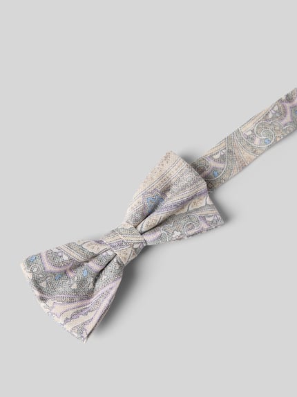 Prince Bowtie Fliege und Einstecktuch im Set Silber 2