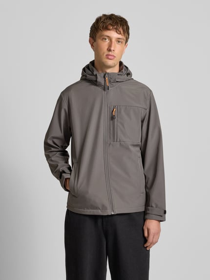 JACK & JONES Softshell-Jacke mit Brusttasche und Ärmelriegeln Mittelgrau 4