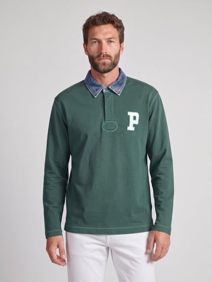 Pepe Jeans Sweatshirt Modell 'MARLEY' mit Hemdkragen Petrol 4
