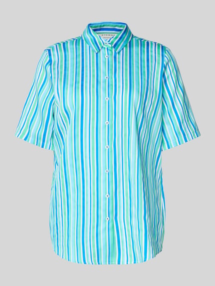 ETERNA Regular fit blouse met 1/2-mouwen Blauw - 2