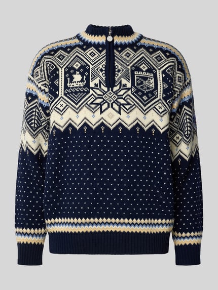 Dale of Norway Norwegerpullover aus Wolle mit Troyer-Kragen Marine 2