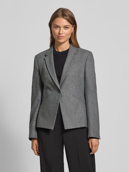 BOSS Żakiet o kroju slim fit z mieszanki wełny i lyocellu model ‘JIA9’ Jasnoszary melanż 4