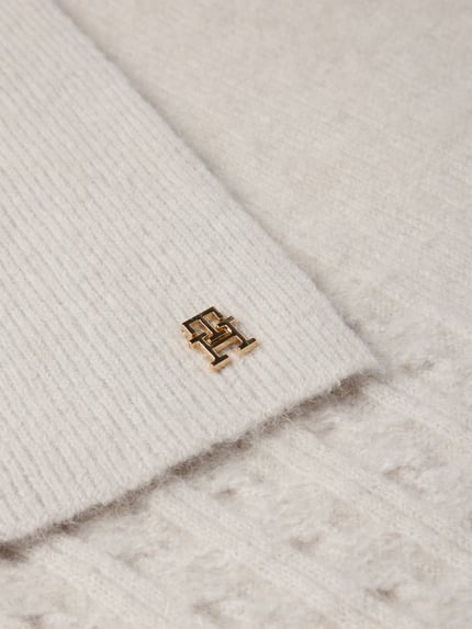 Tommy Hilfiger Schal mit Woll-Anteil Hellgrau 2