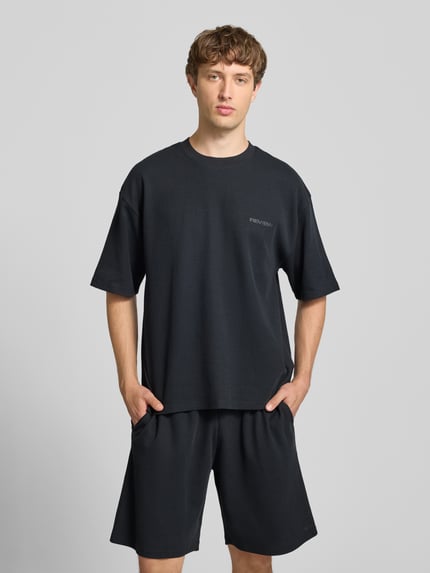 REVIEW Relaxed Fit T-Shirt mit Strukturmuster Black 4