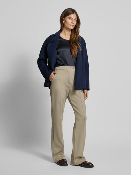 MM by Max Mara Regular fit blouseshirt met ronde hals, model 'CORTONA' Donkerblauw - 1