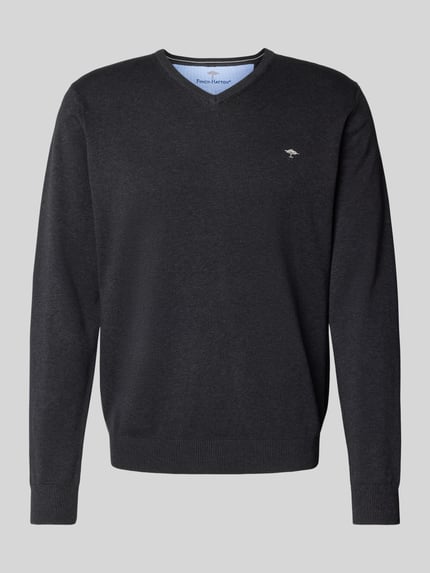Fynch-Hatton Sweter z dekoltem w serek Antracytowy 2
