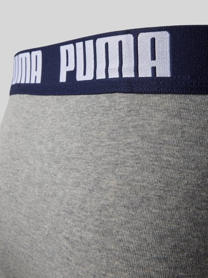 Produktfoto, Trunk aus Baumwoll-Mix im 6er-Pack Modell 'Everyday' von PUMA in Grau mit dunkelblauem Bund, klare Textur