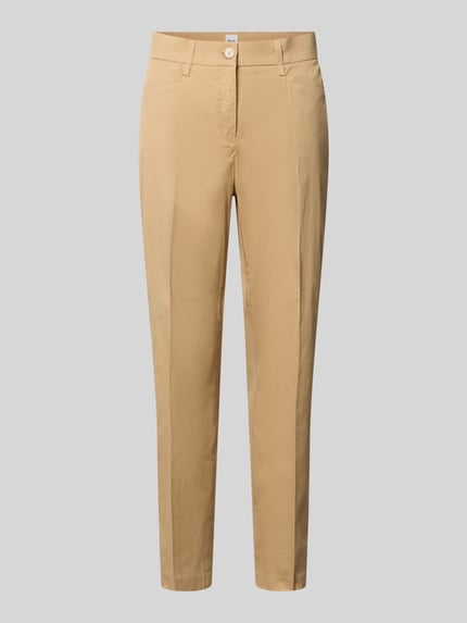Produktfoto, Regular Fit broek uit katoenmix model 'MARA S' van Brax in effen kleuren met riemlussen, haak- en verborgen ritssluiting, steekzakken, achterzakken, zachte gladde textuur