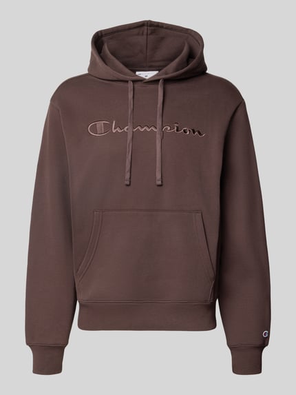 Champion Bluza z kapturem o kroju relaxed fit z mieszanki bawełny z wyhaftowanym logo Czekoladowy 2