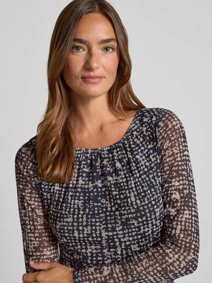 Tom Tailor Tailliertes Freizeitkleid aus Mesh Dunkelblau 3