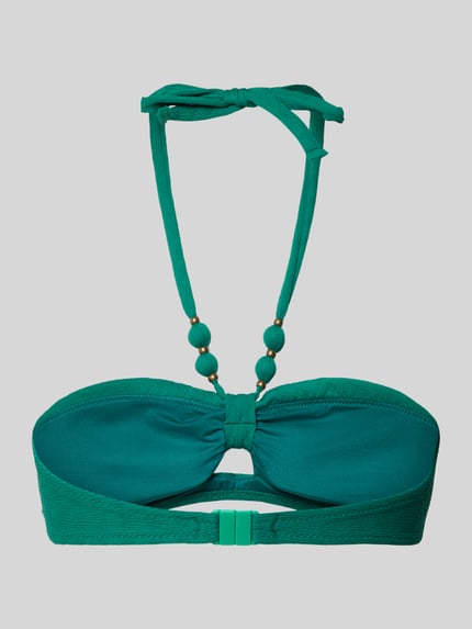Produktfoto, Bikini-Oberteil met siersteentjes model 'Keneto' van Banana Moon, elastische materiaalmix, structuurpatroon, halter, cut-out