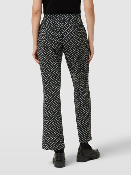Christian Berg Woman Marlenehose mit Allover-Muster Black 5