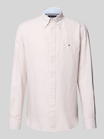 Tommy Hilfiger Regular Fit Freizeithemden aus Baumwoll-Leinen-Mix Beige 2