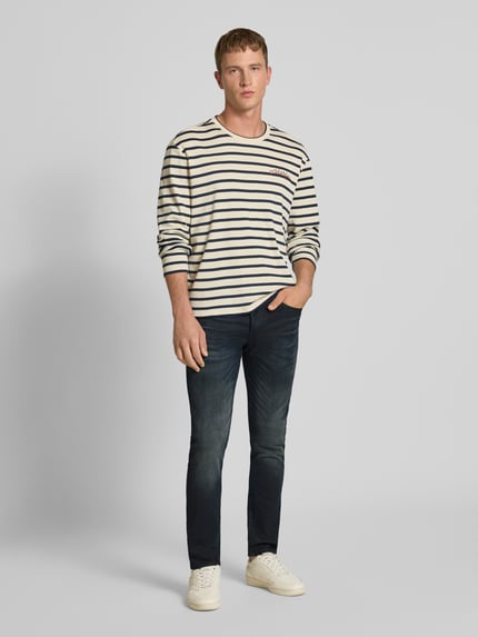 JACK & JONES Jeansy o kroju slim fit z efektem znoszenia model ‘GLENN’ Jeansowy niebieski 1