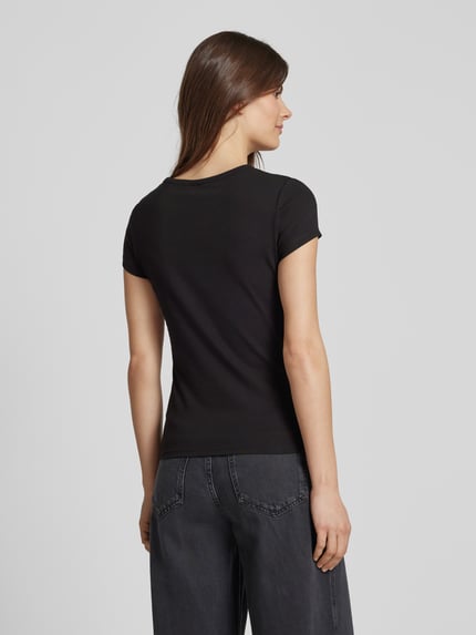 GUESS Activewear T-shirt met labeldetail, model 'KIARA' Zwart - 5