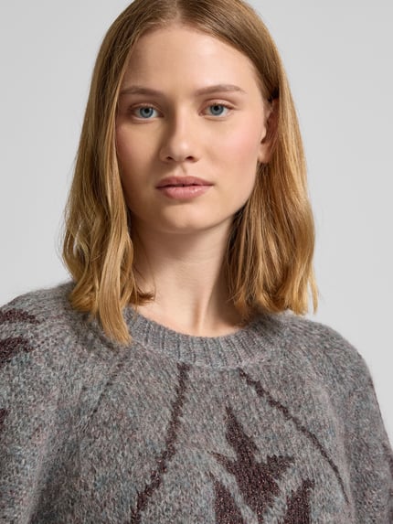 MOS MOSH Loose Fit Strickpullover aus Woll-Mix Modell 'Daya' Mittelgrau 3