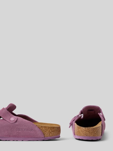 Birkenstock Kapcie z detalami z logo model ‘Boston’ Fiołkoworóżowy 2