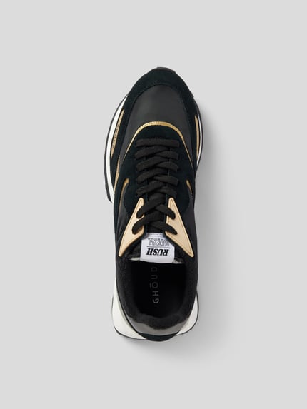 GHŌUD Sneakersy z mieszanki skóry z detalem z logo Czarny 4