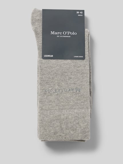 Marc O'Polo Socken mit Logo-Schriftzug im 2er-Pack Mittelgrau Melange 3