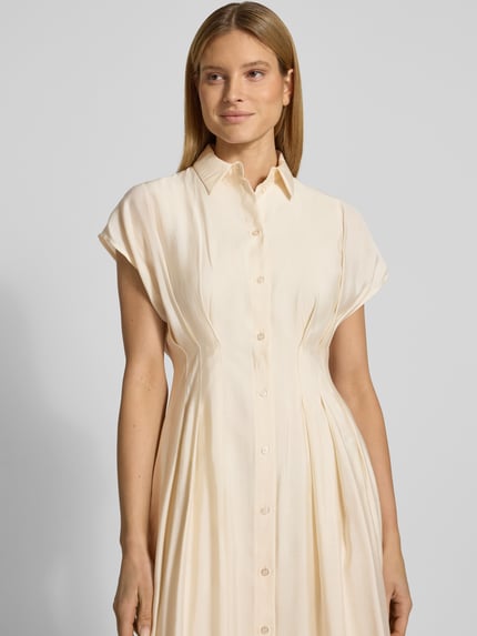 Jake*s Collection Hemdblusenkleid mit Knopfleiste Beige 3