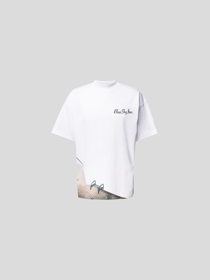 Blue Sky Inn t-shirt o kroju oversized ze stójką Biały 2