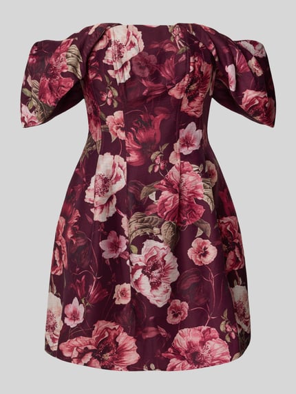Forever New Tailliertes Cocktailkleid aus Lyocell-Mix mit Leinen-Anteil Modell 'Jacquie' Bordeaux 2