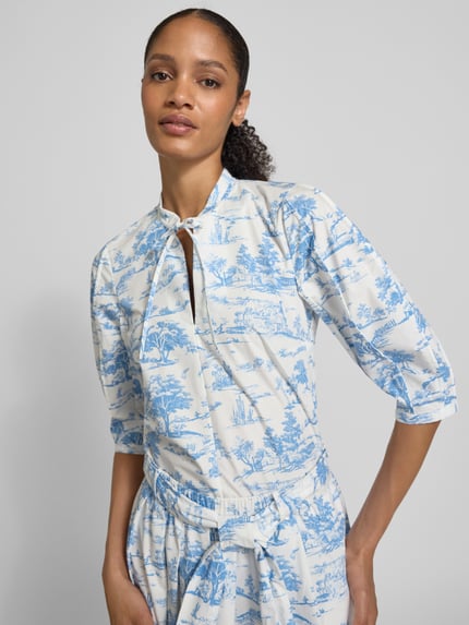 Christian Berg Woman Selection Regular fit blouse met druppelvormige hals Ecru - 3