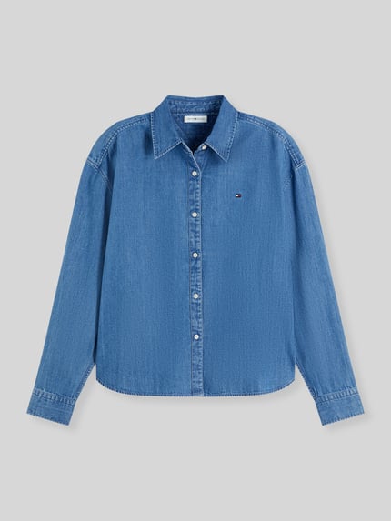 Tommy Hilfiger Boxy Fit Jeanshemd aus reiner Baumwolle Bleu Melange 2