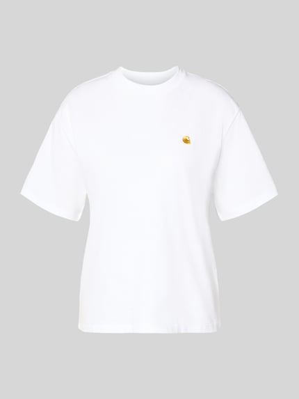 T-Shirt mit Label-Stitching Shop The Look MANNEQUINE