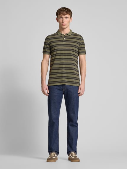 Marc O'Polo Regular Fit Poloshirt aus Baumwoll-Piqué Oliv 1