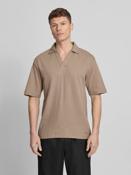 HUGO Relaxed Fit Poloshirt mit Strukturmuster Modell 'DALIBO' Hellbraun 4