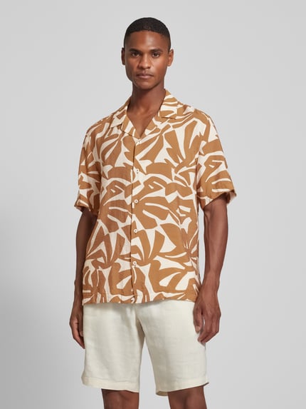 MANGO Regular Fit Freizeithemd mit Reverskragen Camel 4
