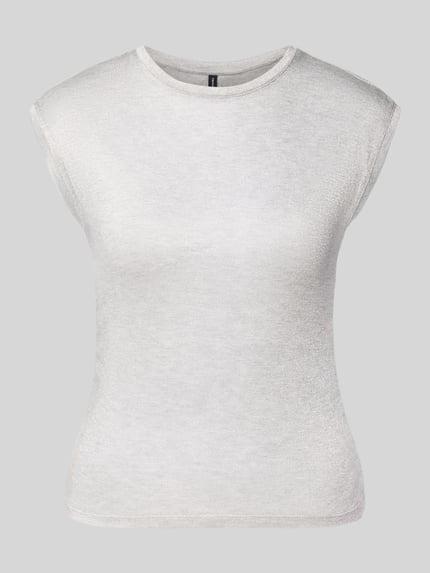 VERO MODA Slim Fit T-Shirt aus Viskose-Mix Modell 'SARAH' Hellgrau 2