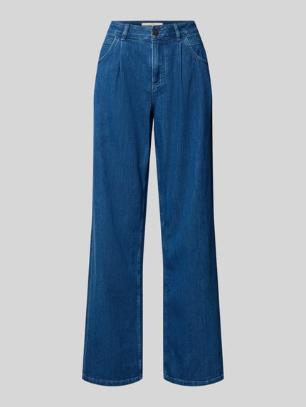 Wide Leg Jeans mit Bundfalten Modell 'MARLENE' Shop The Look MANNEQUINE