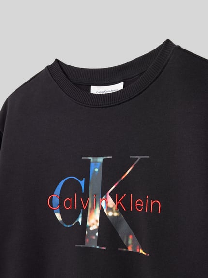 Calvin Klein Jeans Sweatshirt mit Label-Stitching und Rundhalsausschnitt Black 2