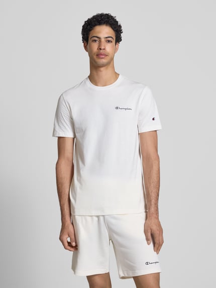 Champion T-Shirt mit Label-Stitchings und Rundhalsausschnitt Offwhite 4